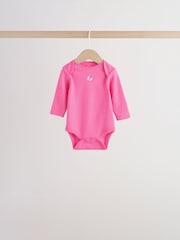 Pink Long Sleeve Baby Bodysuits 4 Pack - Image 7 of 14