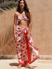 Eleanor Bowmer Pink/White Lips Beach Sarong - Image 1 of 5