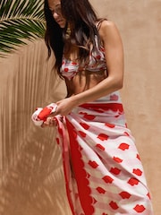 Eleanor Bowmer Pink/White Lips Beach Sarong - Image 3 of 5
