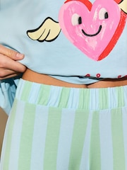 Eleanor Bowmer Blue/Pink Cotton Short Pyjamas - Image 4 of 4