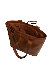 Pure Luxuries London Windsor Leather Brown Tote Bag - Image 3 of 8