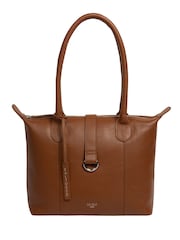 Cultured London Uma Leather Brown Tote Bag - Image 1 of 9