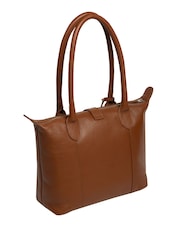 Cultured London Uma Leather Brown Tote Bag - Image 3 of 9