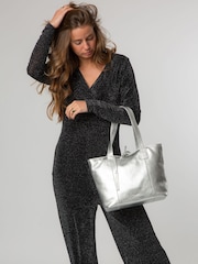 Pure Luxuries London Metallic Windsor Leather Tote Bag - Image 6 of 9