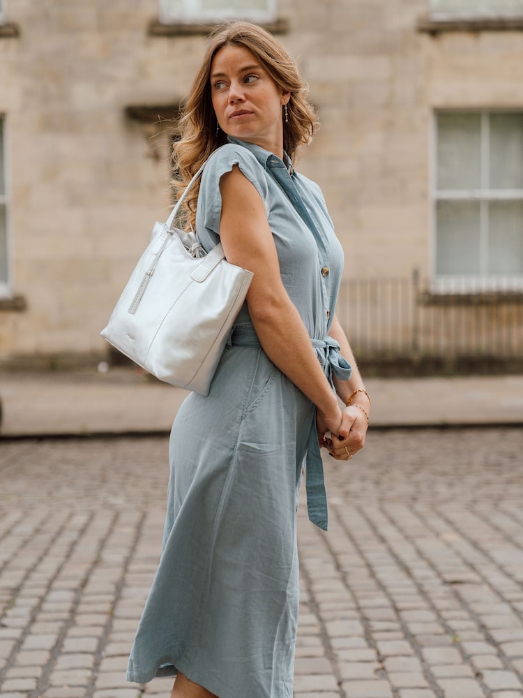 Pure Luxuries London Metallic Windsor Leather Tote Bag - Image 9 of 9