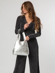 Pure Luxuries London Metallic Colette Leather Handbag - Image 8 of 9