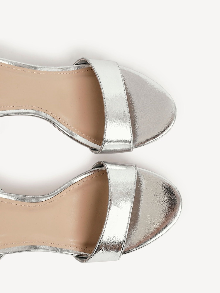 Linzi Silver Trance Block Heel Sandals - Image 6 of 6