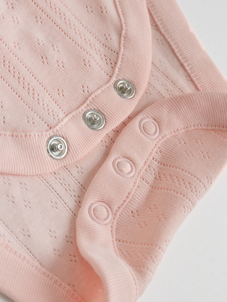 Multi Pastel Short Sleeve Pointelle Baby Bodysuits 5 Pack - Image 13 of 13 Multi Pastel Short Sleeve Pointelle Baby Bodysuits 5 Pack - Image 13 of 13