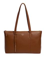 Cultured London Marlowe Leather Brown Tote Bag - Image 1 of 10