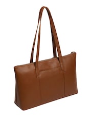 Cultured London Marlowe Leather Brown Tote Bag - Image 3 of 10