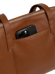 Cultured London Marlowe Leather Brown Tote Bag - Image 4 of 10