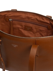 Cultured London Marlowe Leather Brown Tote Bag - Image 5 of 10