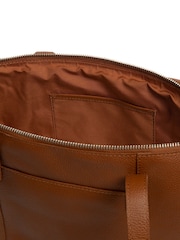 Cultured London Marlowe Leather Brown Tote Bag - Image 6 of 10