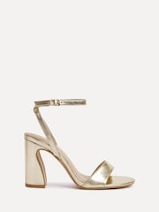 Linzi Gold Trance Block Heel Sandals - Image 1 of 5