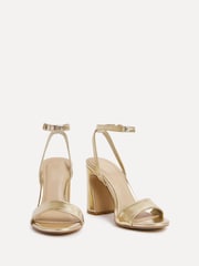 Linzi Gold Trance Block Heel Sandals - Image 2 of 5
