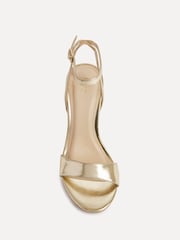 Linzi Gold Trance Block Heel Sandals - Image 3 of 5