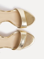 Linzi Gold Trance Block Heel Sandals - Image 4 of 5