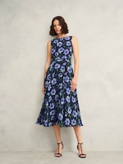 Hobbs Blue Petite Carly Dress - Image 1 of 4