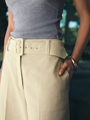 Lime Green Linen Rich Belted Culottes - Image 5 of 5