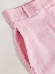 Pink Herringbone Linen Rich Shorts - Image 7 of 8