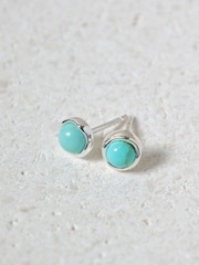 Simply Silver Silver Tone Semi Precious Turquoise Stud Earrings - Image 2 of 3