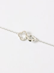 Simply Silver Silver Tone Pave Clover Interlink Necklace - Image 5 of 5
