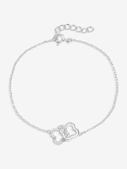 Simply Silver Silver Tone Pave Interlink Clover Bracelet - Image 1 of 4