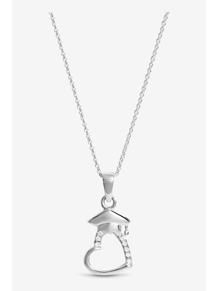 Simply Silver Silver Tone Cubic Zirconia Open Heart Graduation Pendant - Image 2 of 6