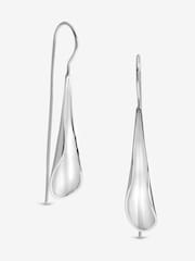 Simply Silver Silver Tone Curved Fishook Drop Earrings - Image 1 of 3