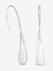 Simply Silver Silver Tone Fluid Fishook Drop Earrings - Image 1 of 3