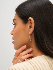 Simply Silver Silver Tone Fluid Fishook Drop Earrings - Image 3 of 3