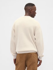 Gap Cream V-Plaited Rib Jumper - Image 2 of 5