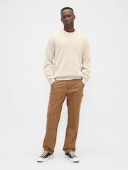 Gap Cream V-Plaited Rib Jumper - Image 3 of 5
