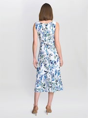Gina Bacconi George Floral Print Midi White Dress - Image 2 of 6