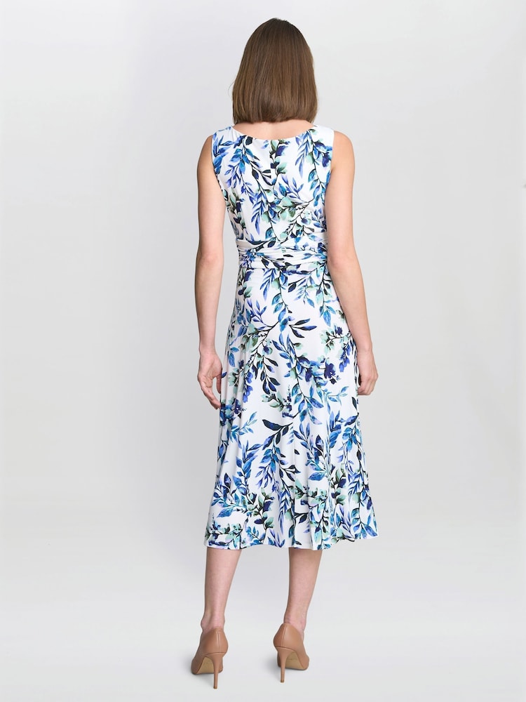 Gina Bacconi George Floral Print Midi White Dress - Image 2 of 6