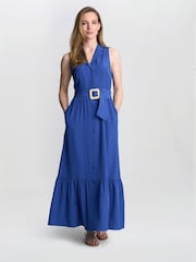 Gina Bacconi Blue Jamie Maxi Shirt Dress - Image 1 of 6