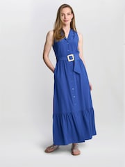 Gina Bacconi Blue Jamie Maxi Shirt Dress - Image 3 of 6