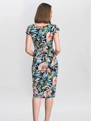 Gina Bacconi Marley Floral Print Black Dress - Image 2 of 5