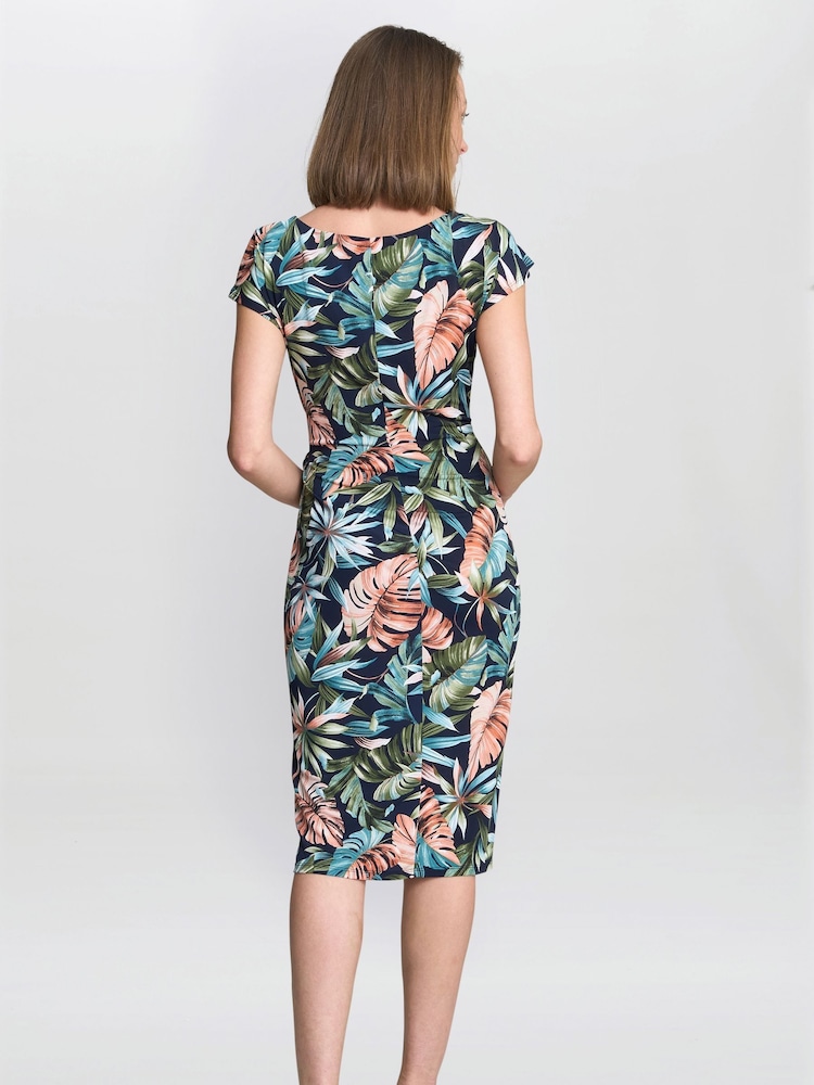Gina Bacconi Marley Floral Print Black Dress - Image 2 of 5