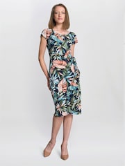 Gina Bacconi Marley Floral Print Black Dress - Image 3 of 5
