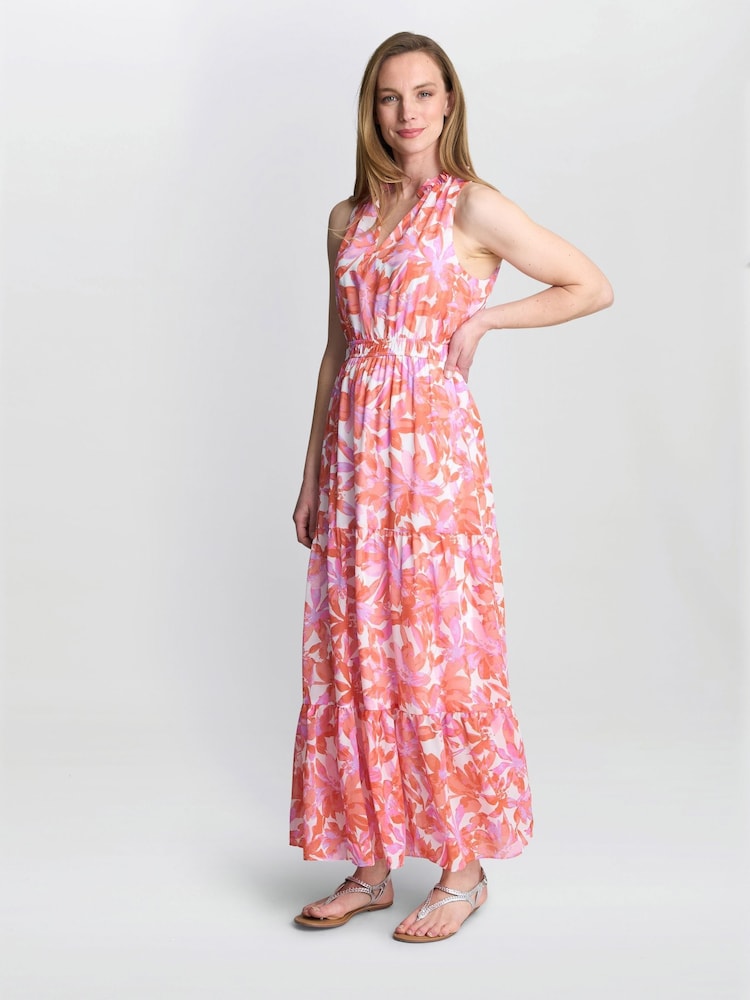 Gina Bacconi Orange Roweena Summer Dress - Image 1 of 6