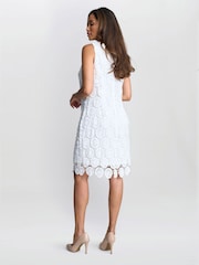 Gina Bacconi Fran Giupure Lace Shift White Dress - Image 2 of 5