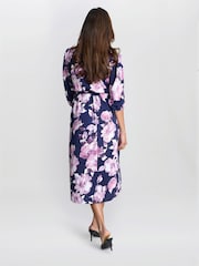 Gina Bacconi Blue Keeley Floral Print Dress - Image 2 of 5