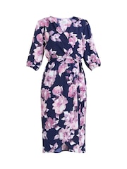 Gina Bacconi Blue Keeley Floral Print Dress - Image 5 of 5