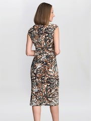 Gina Bacconi Green Mona Abstract Print Dress - Image 2 of 6