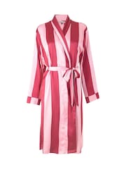 Their Nibs Raspberry Stripe Satin Grandpa Robe - Imagen 5 de 5