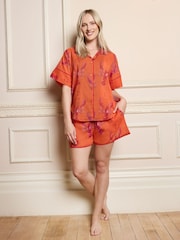 Their Nibs Red Lobster Cotton Voile Oversized Short Pyjamas Set - Image 3 of 5