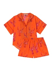 Their Nibs Red Lobster Cotton Voile Oversized Short Pyjamas Set - Image 5 of 5