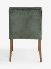 Relaxed Chenille Forest Green Rose Dining Chair - Image 7 of 9