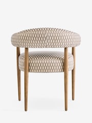 Set of 2 Monochrome Metallic Broken Stripe Mid Wood Leg Aire Dining Chairs - Image 8 of 9